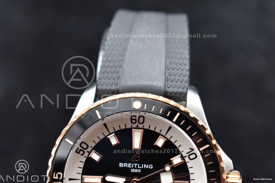 A SuperOcean Rubber Automatic BLSF Best 1:1 1165 Edition Black Comfortable RG Black on SS Strap 42 Dial 1005
